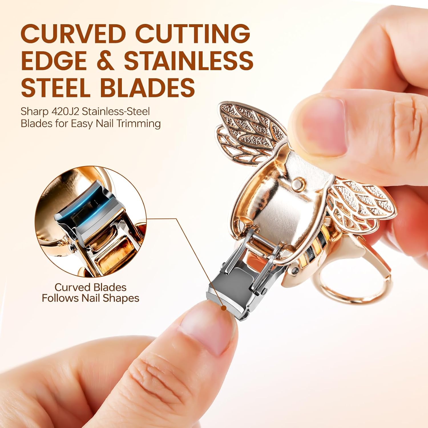 Mini Nail Clippers, Foldable Keychain Stainless Steel Fingernail Clippers image 5
