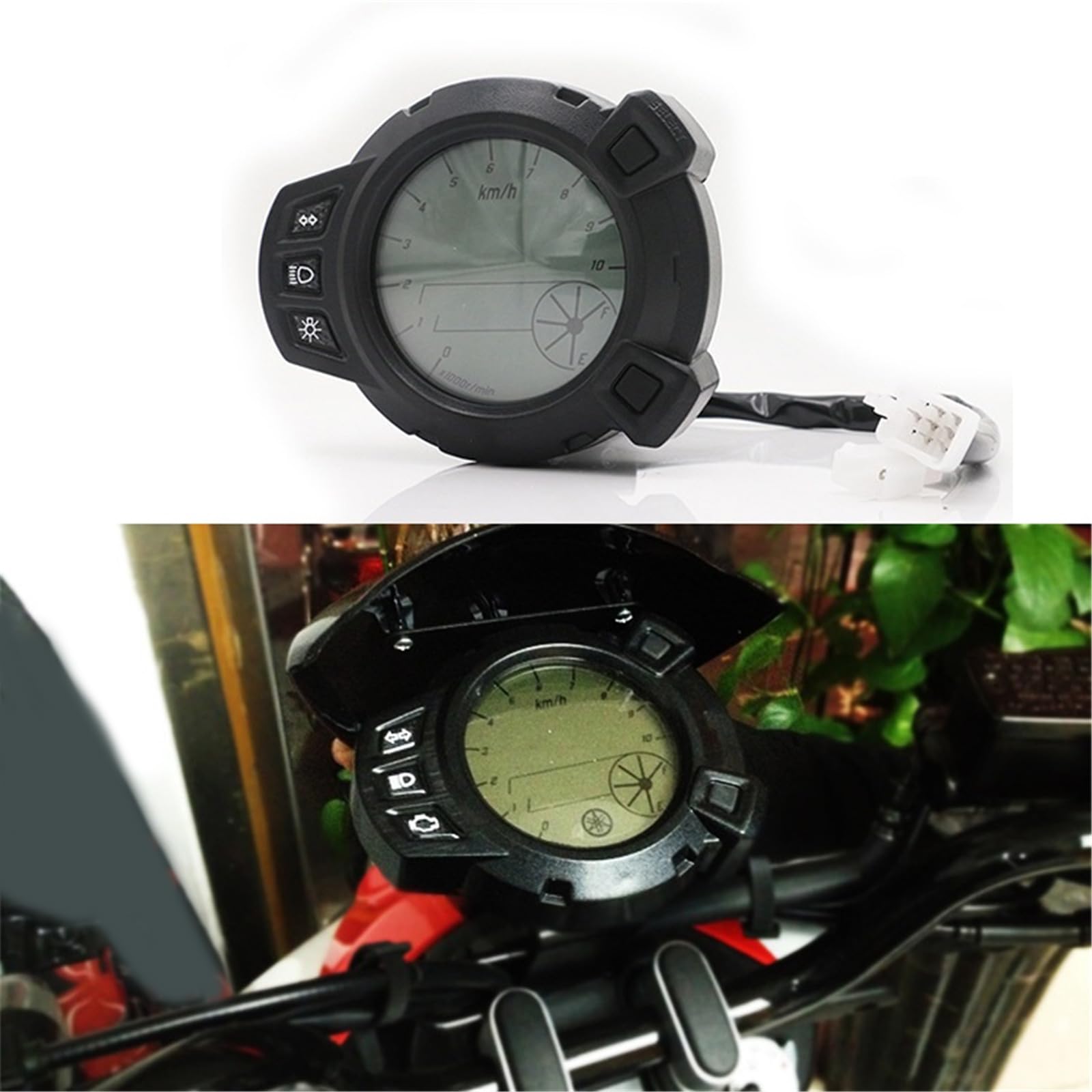Amazon | 簡単なインストールバイクLCDゲージデジタルメーター機器
