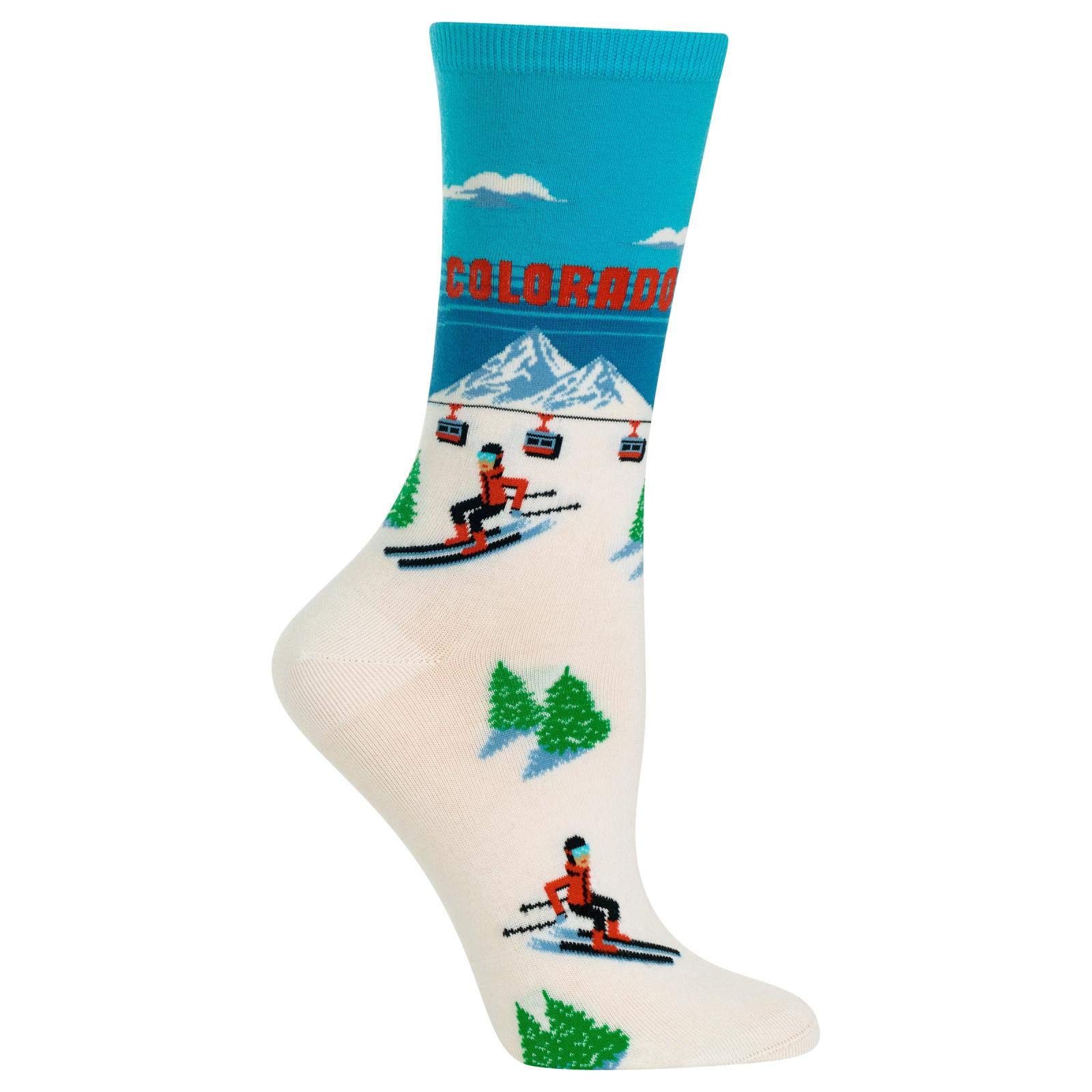 Hot Soxwomens Travel Series Novelty Crew Socks