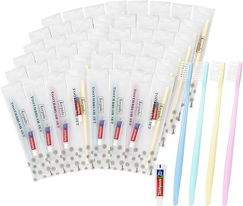 Cepillo de dientes desechable, cepillo de dientes delicado a granel, 4 colores, empaquetado individualmente, los juegos de cepillos de dientes a