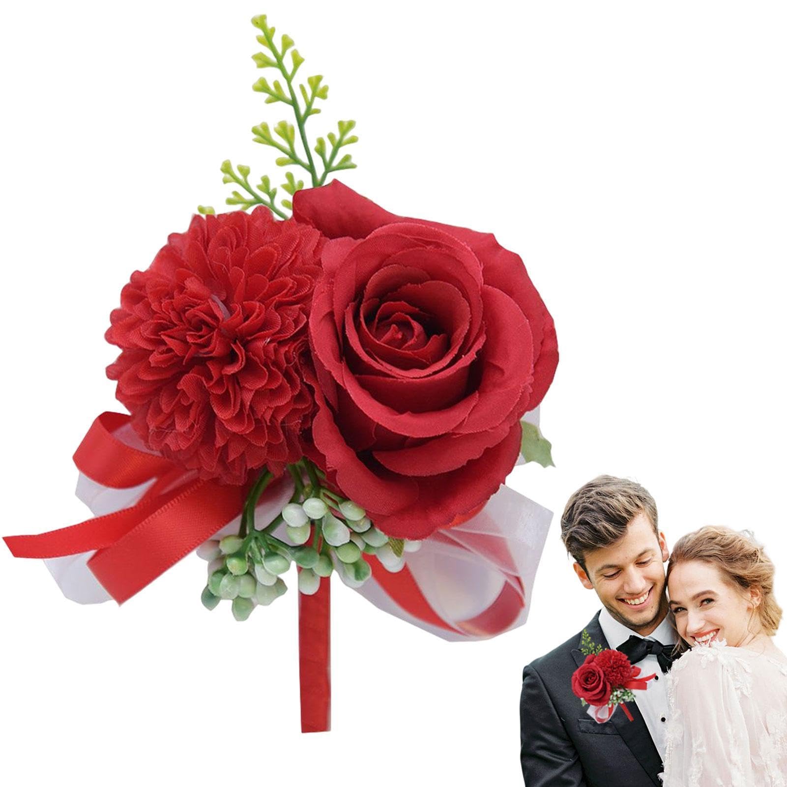 Boutonnière de Mariage pour Hommes, de Boutonnière, Boutonniere Mariage, Boutonnière Corsage Mariage, pour La Fête Mariage Bal Homme de Décoration