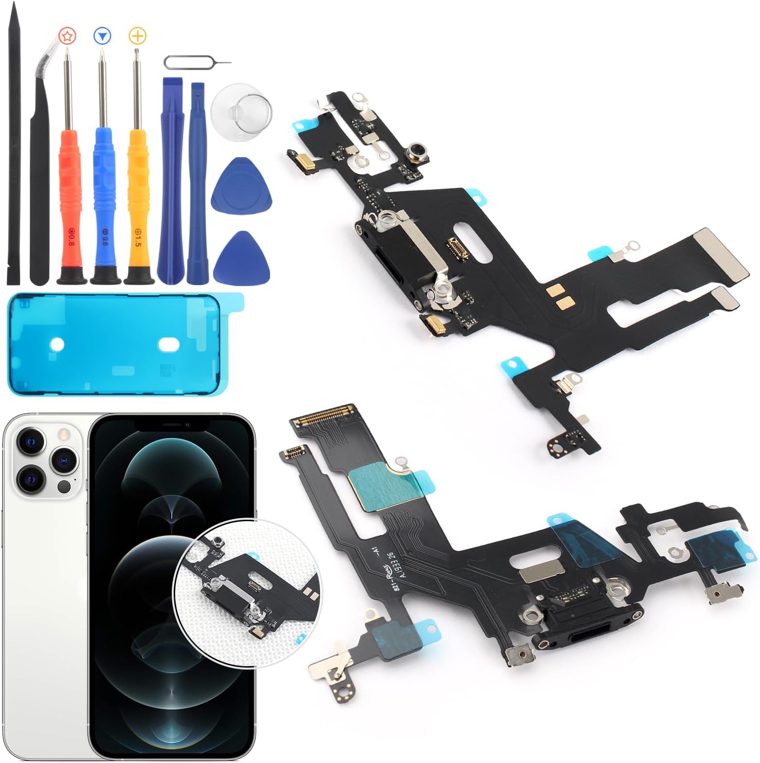Replacement for iPhone 11 Charging Port Dock Connector for iPhone 11 Charging Port Flex Cable Replacement USB Charger Board Flex Cable Assembly Accessories with Repair Tools