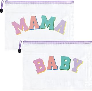 SOIDRAM 2 Pcs Mama Bag Mom Baby Toiletry Bag Mama Gifts Clear Clear Diaper Pouches Pregnancy Hospital Duffle Organizing Pouches with Zipper Women Her New Mom