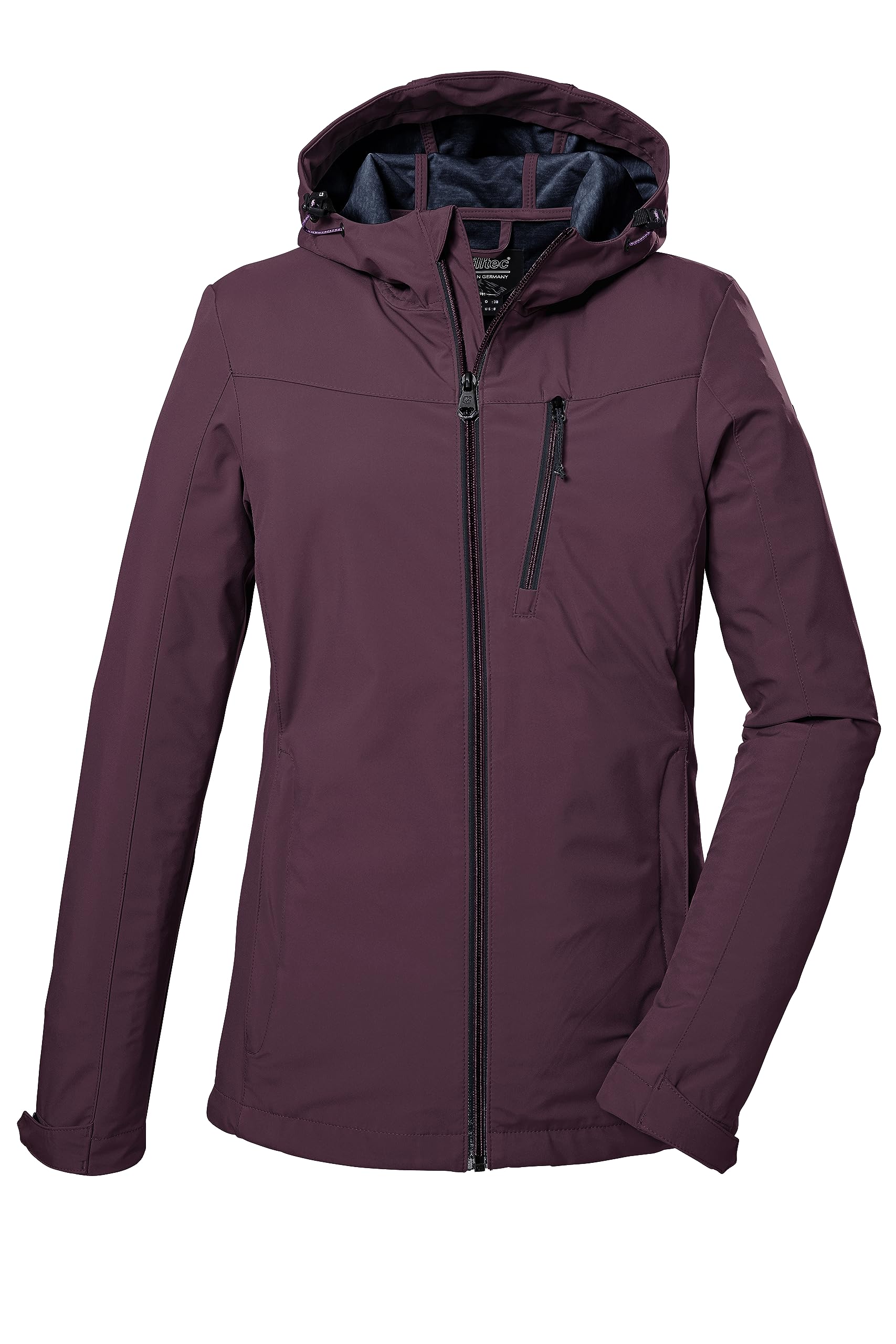 killtec Damen Softshelljacke/Outdoorjacke mit Kapuze KOS 89 WMN SFTSHLL JCKT, aubergine, 42, 39138-000