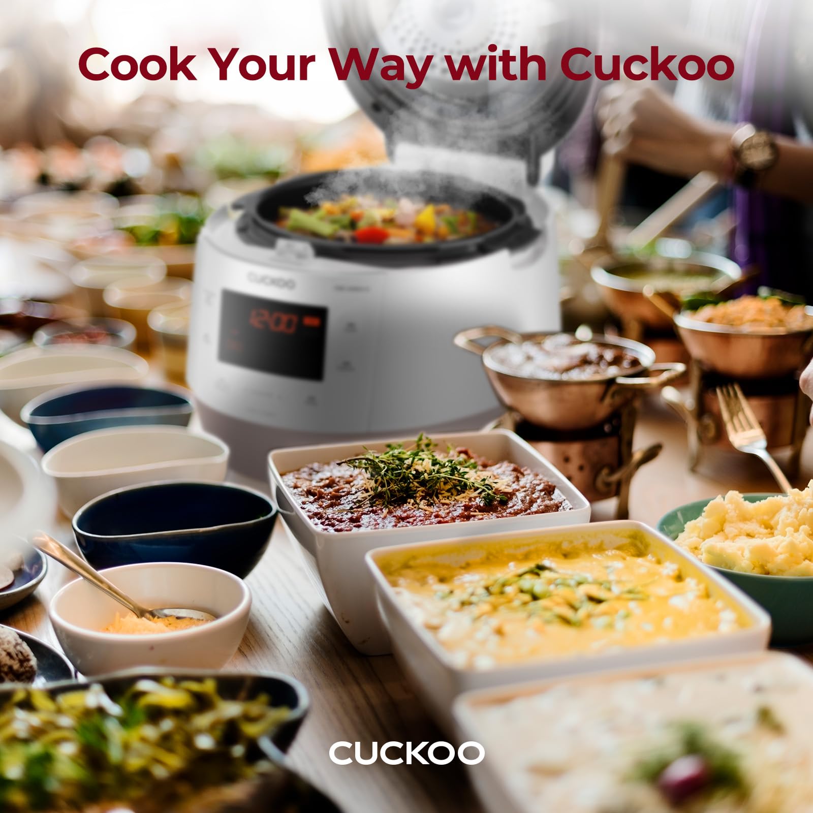 CUCKOO CMC-QSB501S ICOOK Q5 Premium Dampfdruck Multikocher 4750ml, 8in1 Multifunktionsgerät, Sprachnavigation, 3D Heiztechnologie, Warmhaltefunktion, Edelstahl-Innentopf mit Antihaft-Beschichtung