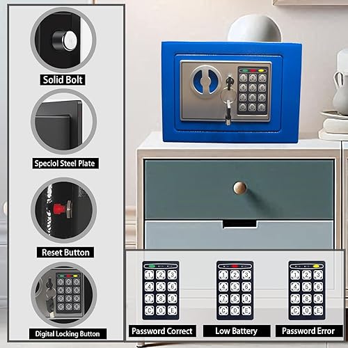 Miniatura 2 de Caja de seguridad digital electrónica con teclado de bloqueo de lujo, para el hogar, oficina, hotel, negocio, joyería, armas, efectivo,