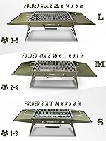Vista 8 de Charmline Parrilla de carbón portátil grande de 20 x 14 pulgadas, parrilla compacta con red de parrilla elevable, parrilla de barbacoa que ahorra