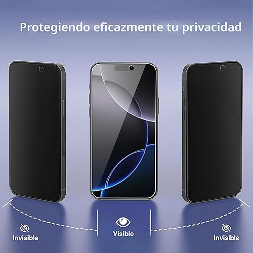 Vista 2 de Ailun Paquete de 3 protectores de pantalla de privacidad para iPhone 16 Pro Max [6.9 pulgadas], anti espía de vidrio templado privado antiarañazos