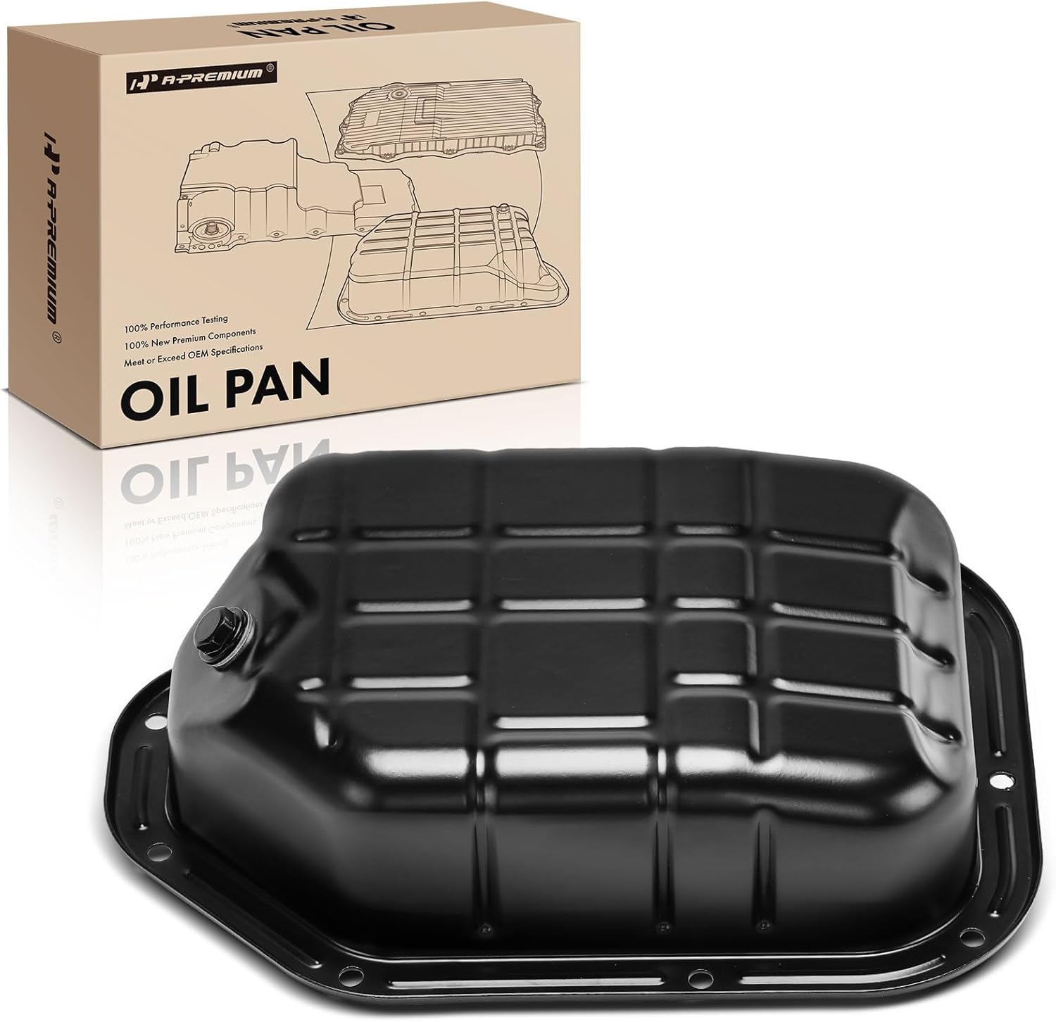 A-Premium Lower Engine Oil Pan Sump with Drain Plug Compatible with Nissan Pathfinder & Infiniti QX60, 2017 2018 2019 2020, 3.5L, Replaces 111106KA0B