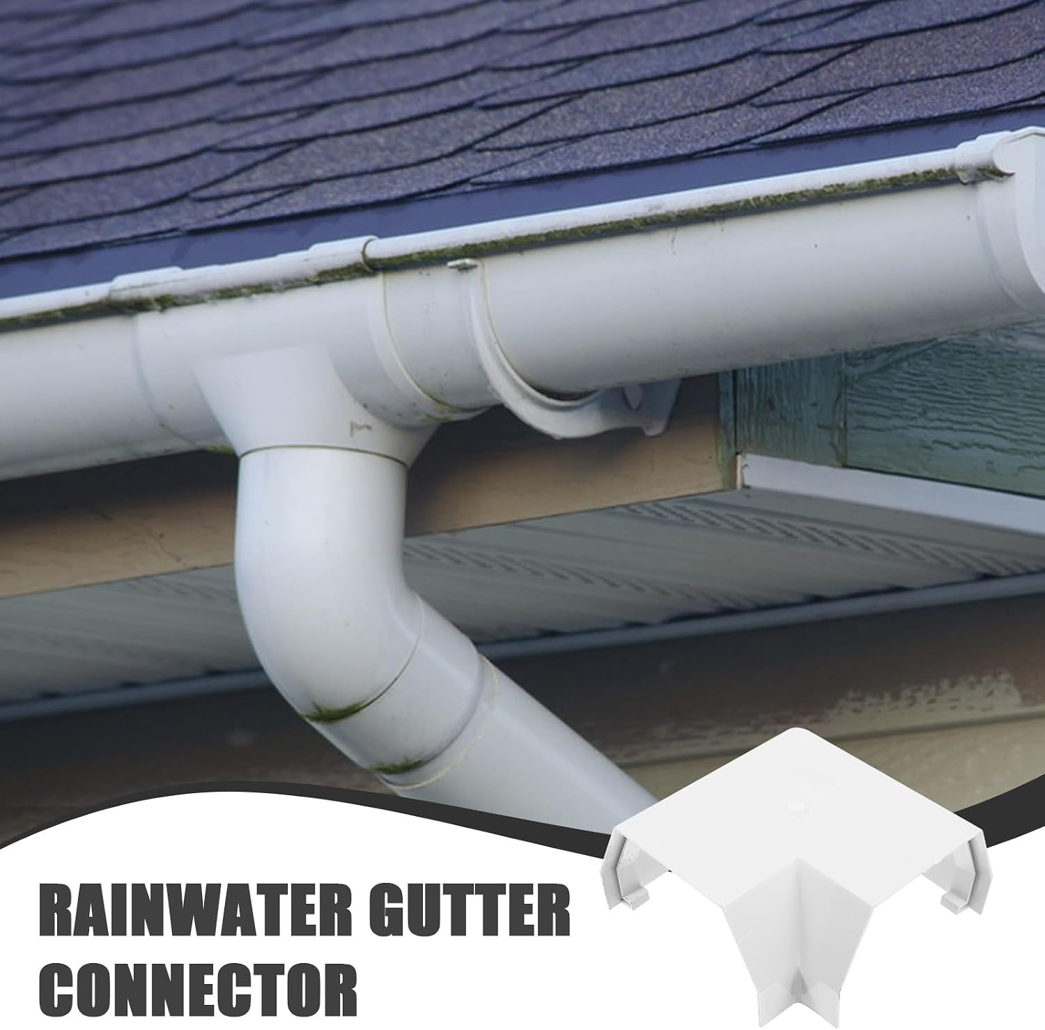 PVC Rain Gutter Adapter 160mm Downspout Connector Rainwater Drain Fitting Roof Gutter Drain Pipe Accessory for Home Roofing Maintenance