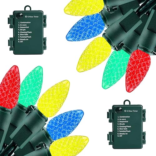 Vista 34 de Luces de Navidad Asenek Blanco cálido