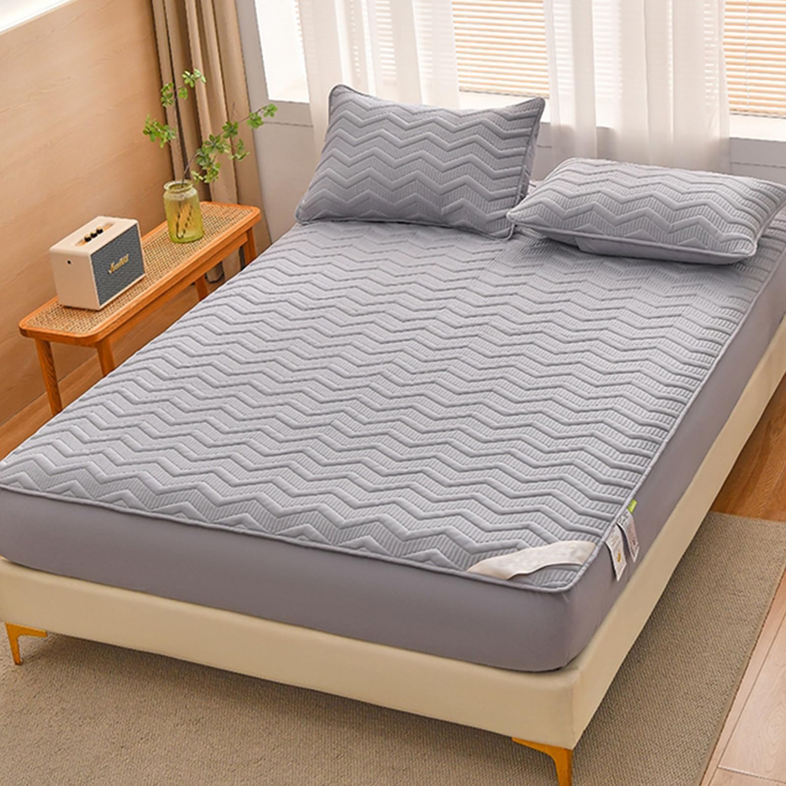 Paquete de 2 fundas de almohada acolchadas de lujo, color azul, con cierre de sobre, para almohadas de 20 x 30 pulgadas, fundas de almohada de microfibra cepillada suave, hipoalergénicas y resistentes
