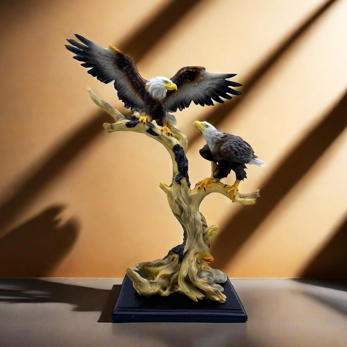 Large Eagle Statue Eagles Figurine Decorative Home & Office Resin Figurines Home Office Display Craft Living Room Decor Ornaments for Tabletop 16 INCH