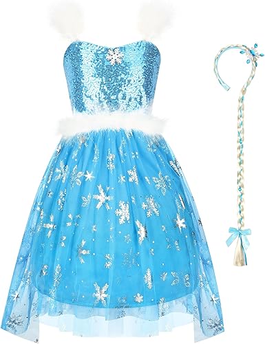 Miniatura 3 de Fedio Ropa de vestir para niñas pequeñas, disfraz de princesa para niñas de 3 a 6 años