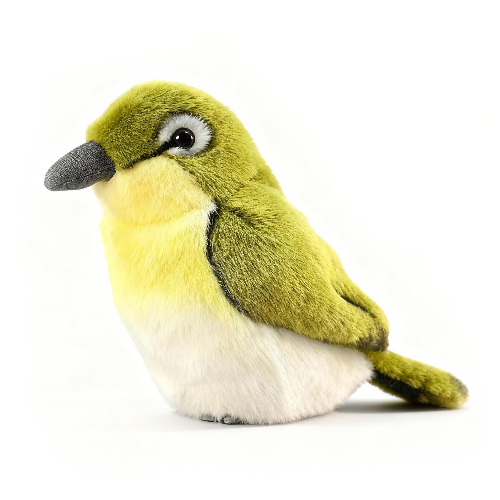 PuffPurrs Lifelike Japanese White-Eye Plush Toy, Realistic Olive-Green Plumage Tail Stuffed Animal, Cute Zosterops Japonicus Toy Keychain Gift, 15 Cm/6 In — image 1