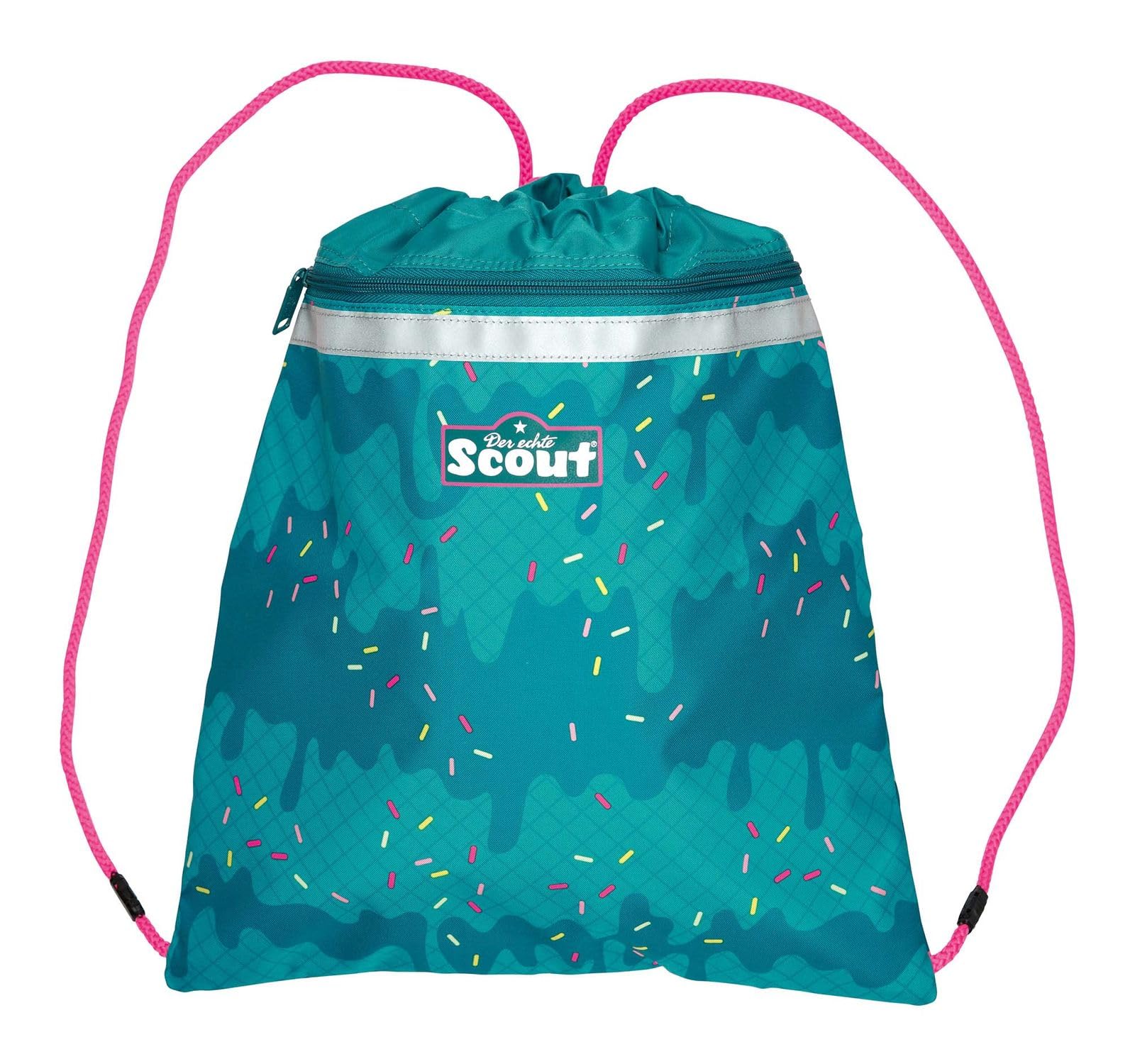 SCOUT mochila escolar Basic Neo Set 4 -piezas Happy Confetti azul petróleo
