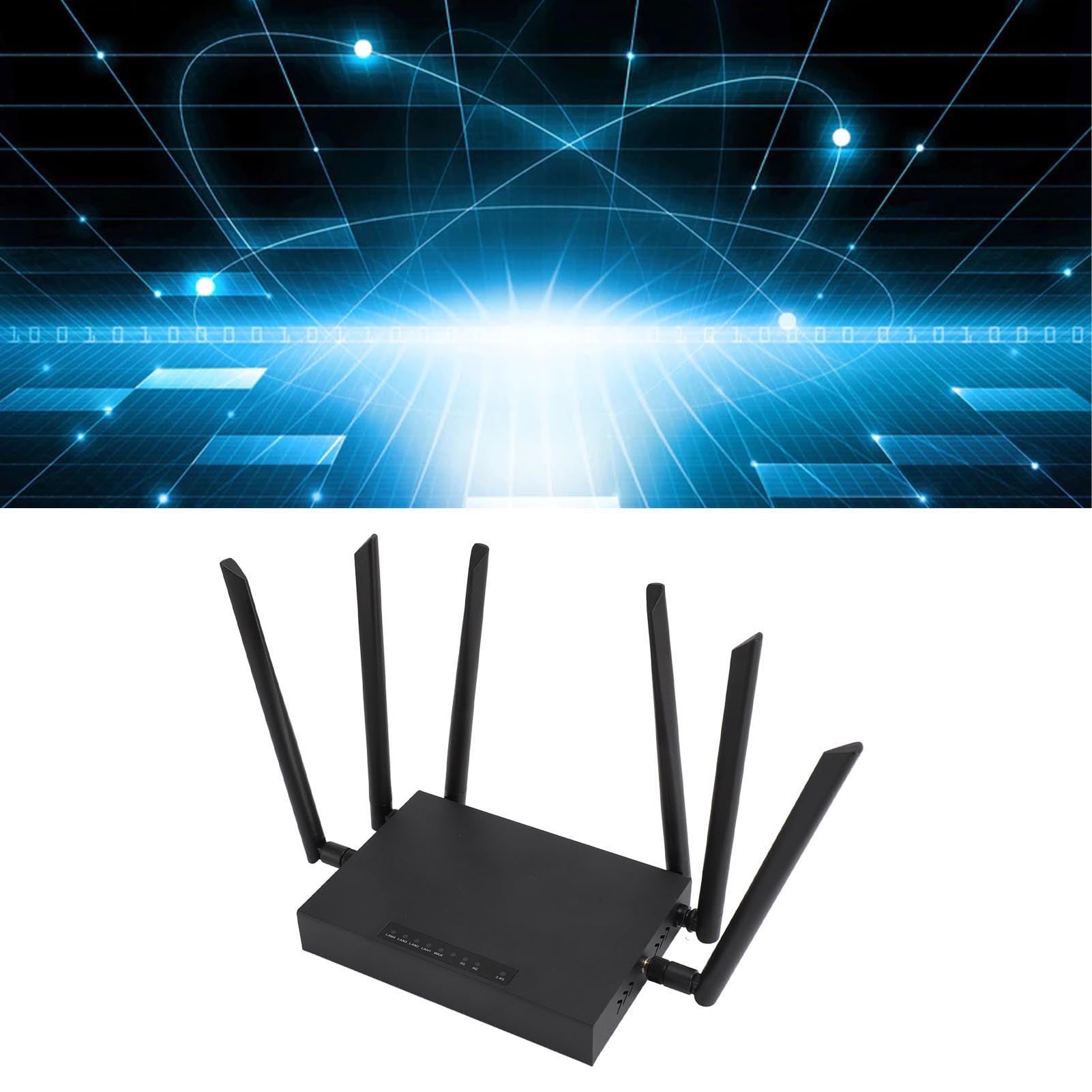 Tangxi Dispositivo Hotspot da 300 Mbps, Modem Router 4G LTE Sbloccato con Slot per Scheda SIM, 6 Antenne Ad Alto Guadagno, Router WiFi Mobile per Ufficio (Spina Europea)