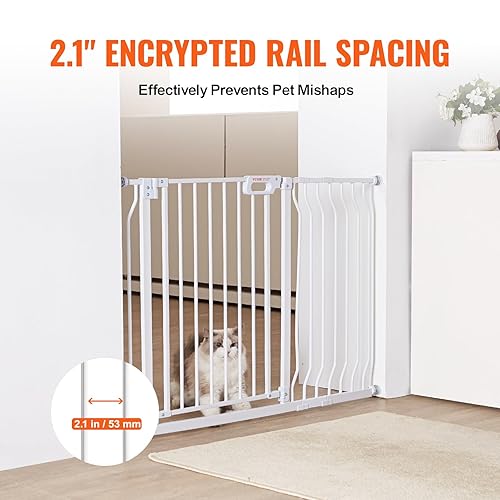 Miniatura 5 de VEVOR - Puerta de bebé extra ancha de 29.5 a 46 pulgadas para escaleras, puerta de perro de cierre automático para la casa, puertas para mascotas