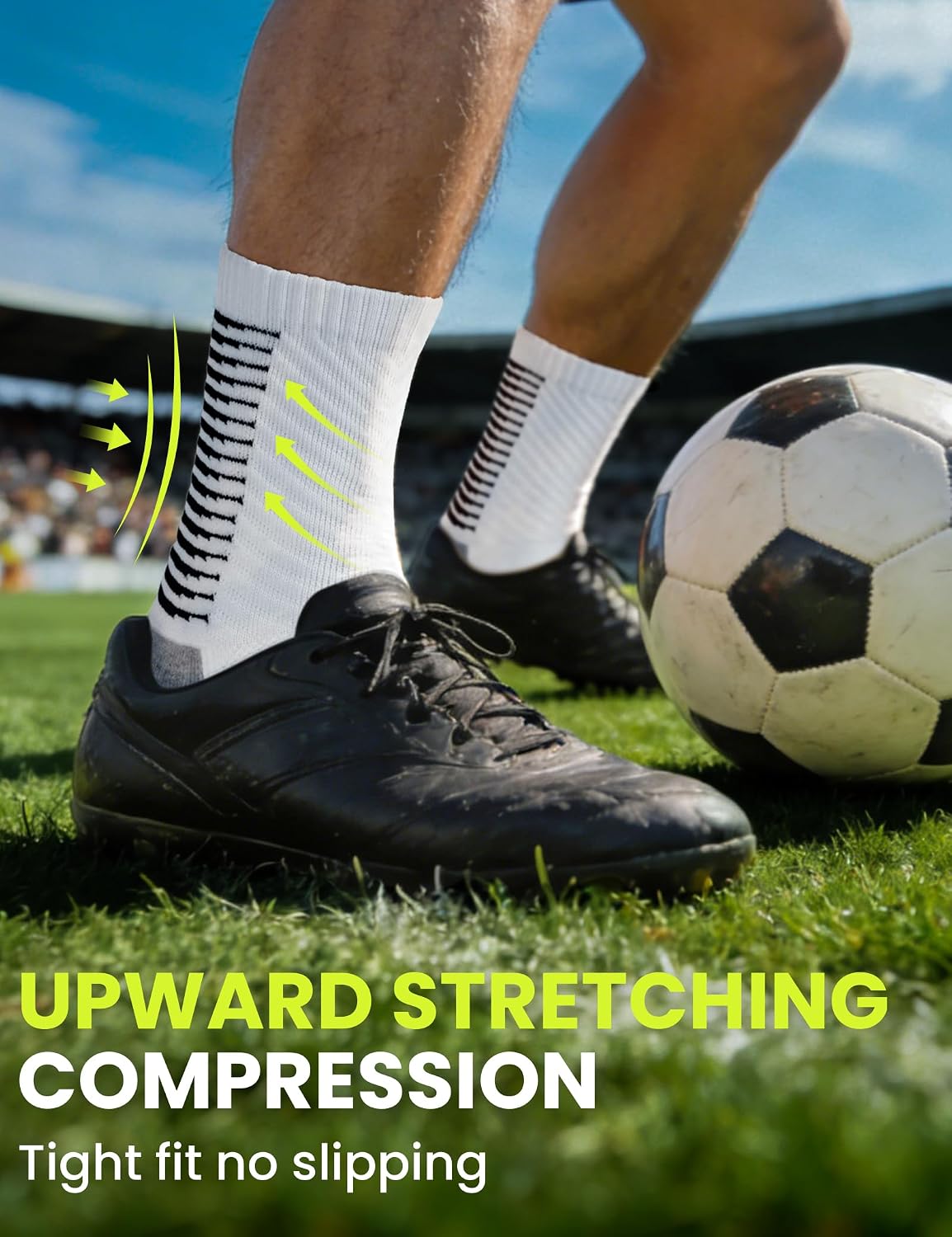 Supertrip 4 Pairs Mens Grip Soccer Socks Youth Non Slip Socks for Football Basketball Sports