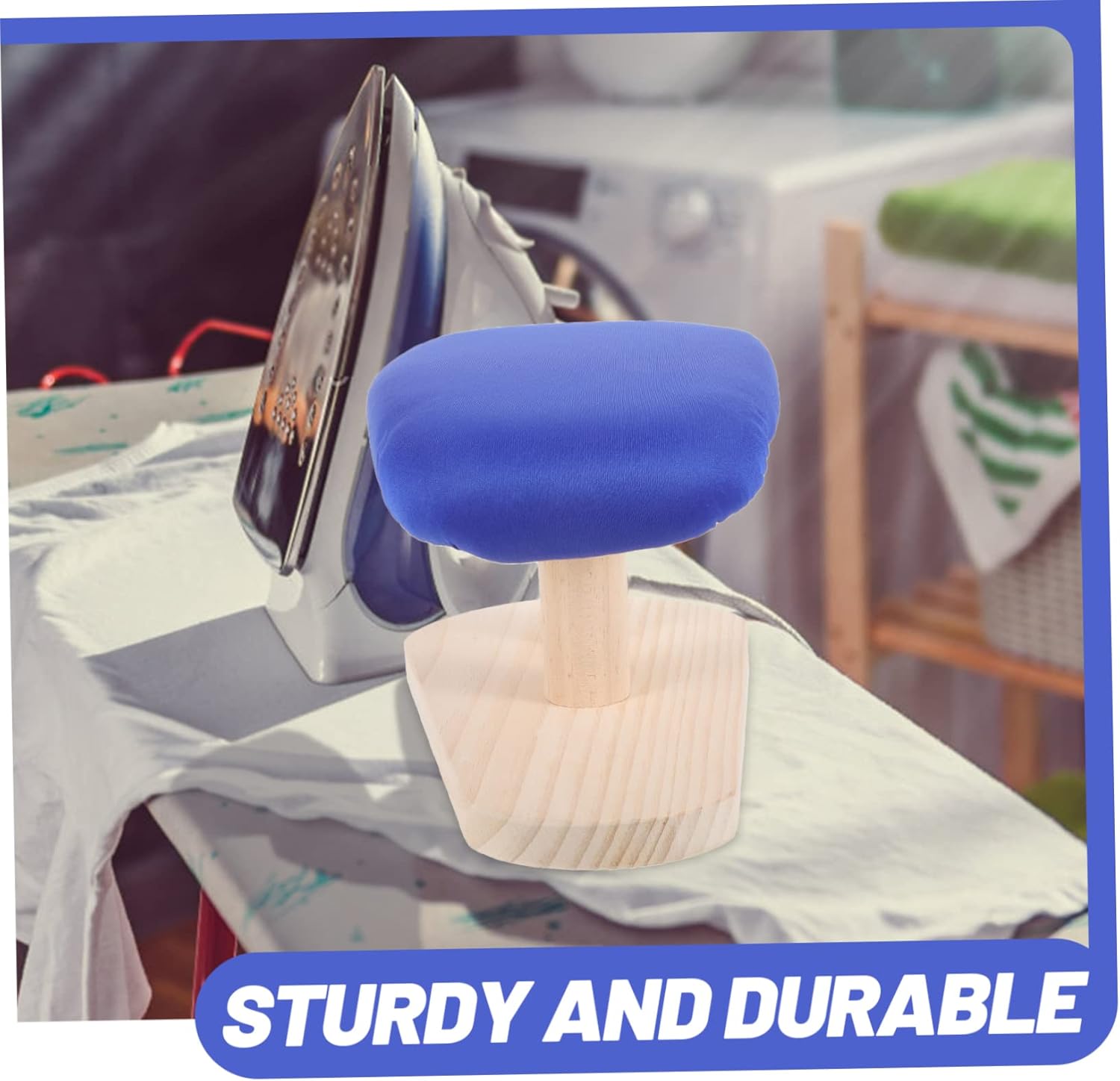 Wooden Curved Ironing Board with Non Slip Base Cloth Surface for Shirts Sleeves and Areas Household Countertop Ironing Tool for Efficient Garment Pressing