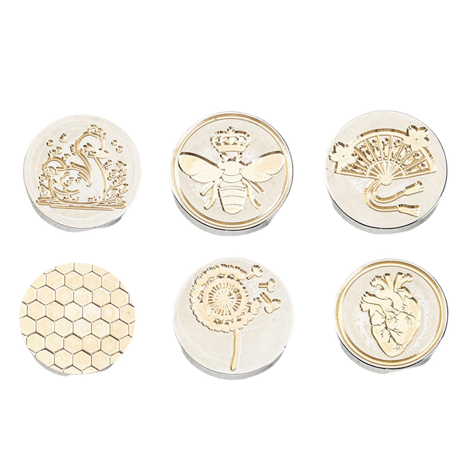 Yhplxyuus 6 Pcs Sealing Waxed Stamp Bees Waxed Seal Stamp Brass Head Flowers Seal for Scrapbooking Decoration