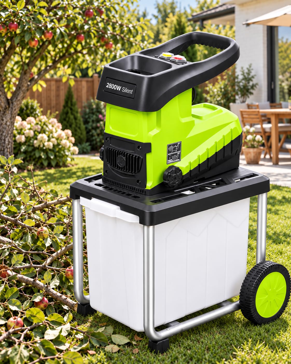 Broyeur De Bois Électrique 2800W, Broyeur De Jardin Capacité 45mm