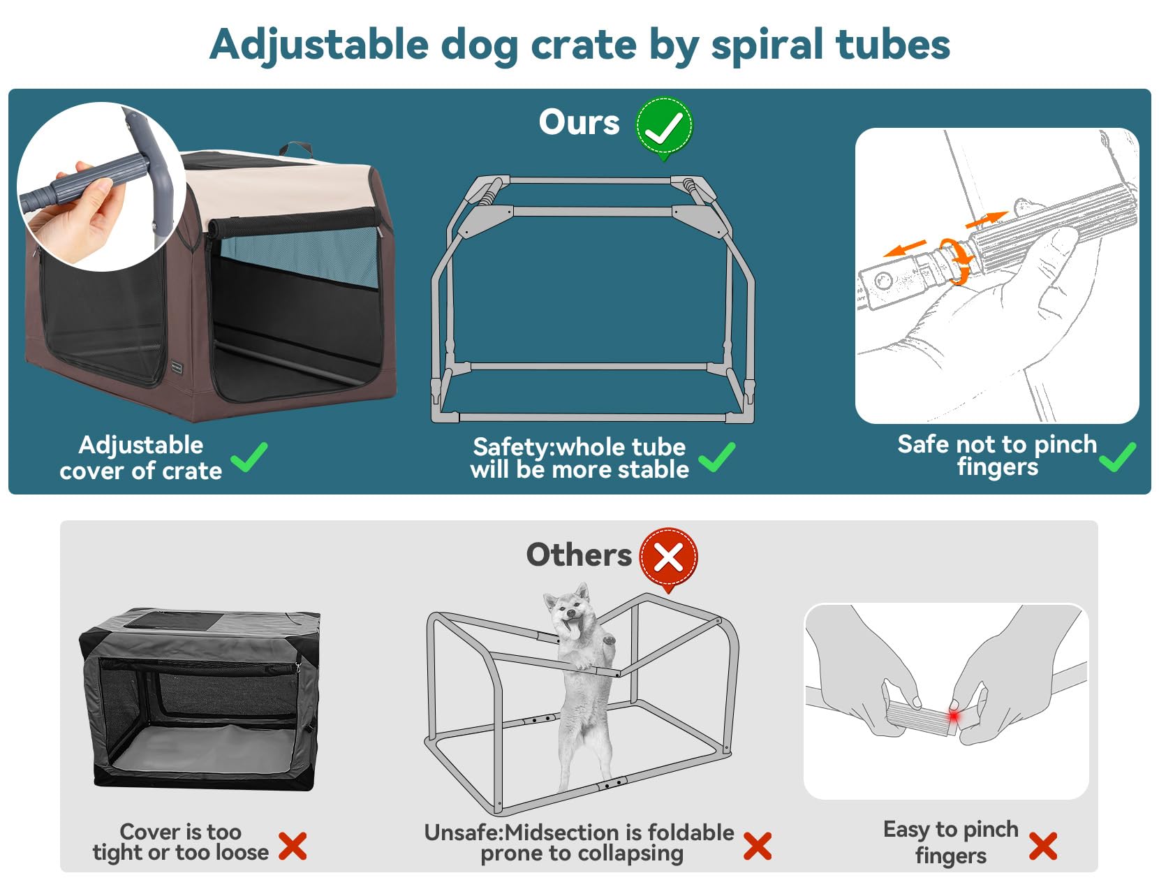 View of Snapklik.com : PETSFIT Soft Sided Dog Crate, Portable Dog Crate- 30 ...