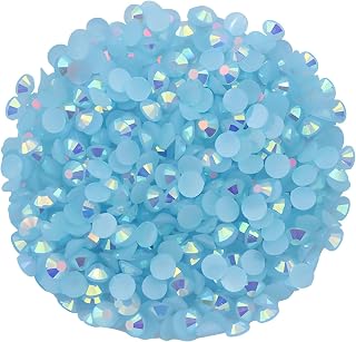 2250 Pcs SS16 4mm AB Flatback Rhinestones for Nails Art Crafts Glitter Round Shine Gems Crystals DIY Clothes Shoes （Light Blue AB）