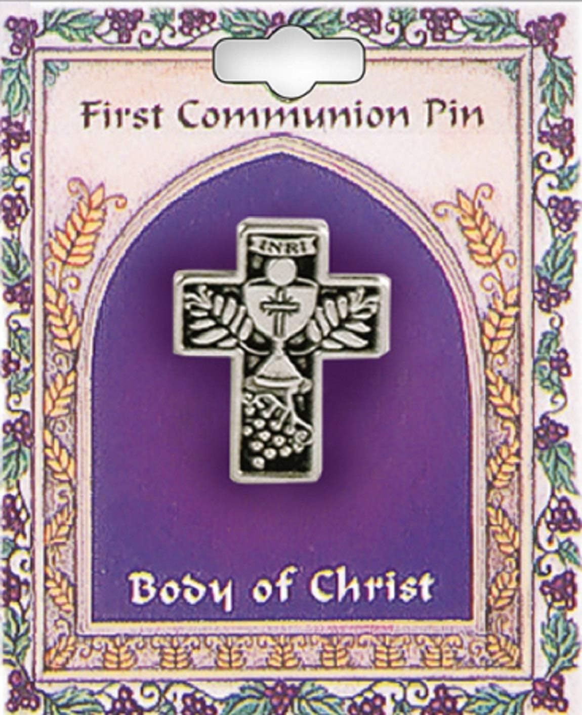 1st Communion Pin Cross Holy Communion Gift Boys Girls Cross Brooch with Chalice