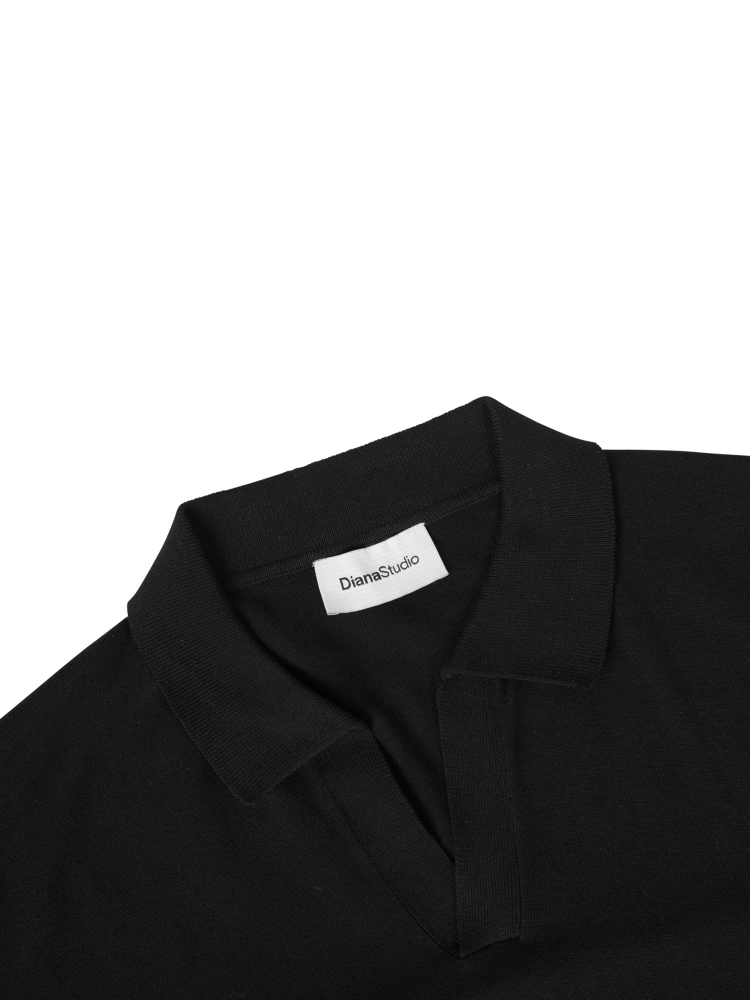 Diana Studio – Polo aus Strick ohne Knöpfe, Herren, 100% Leichtes extra gedrehtes Baumwollgewebe, Kurzarm, Casual Fit