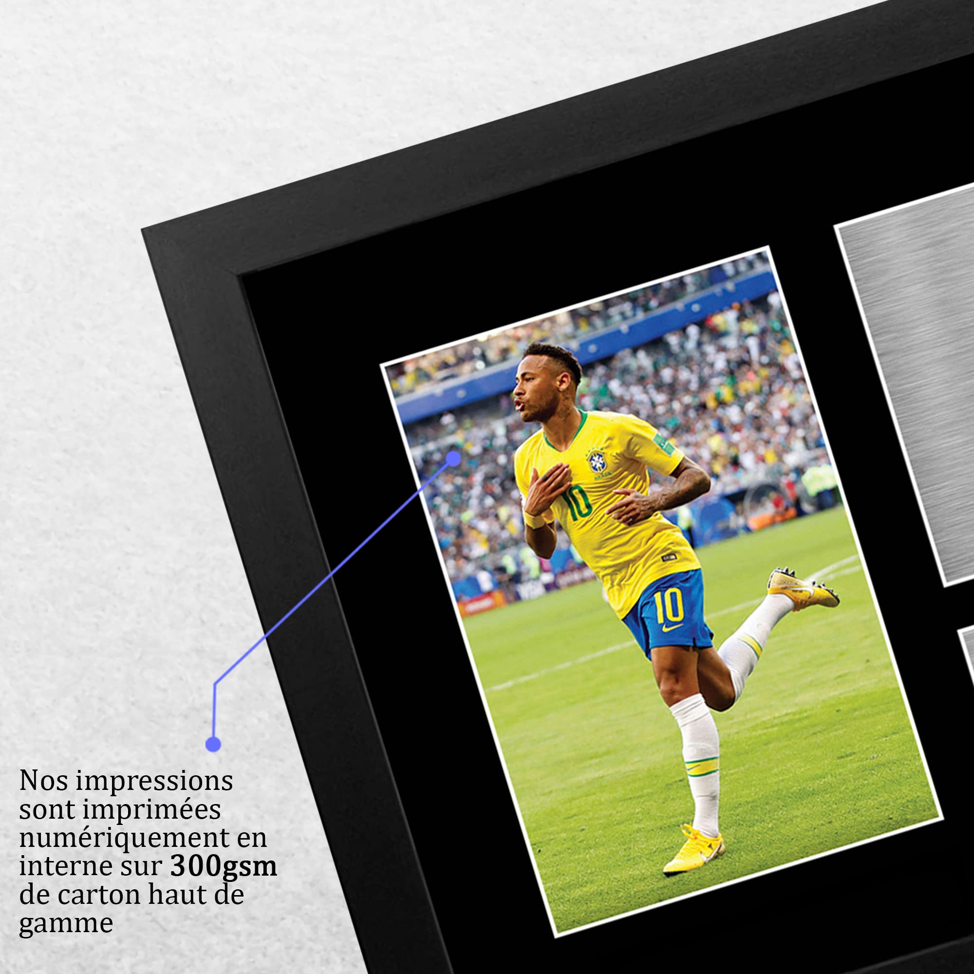 Neymar Jr Brazil A4 photo autographe signée encadré cadeau football fans supporters
