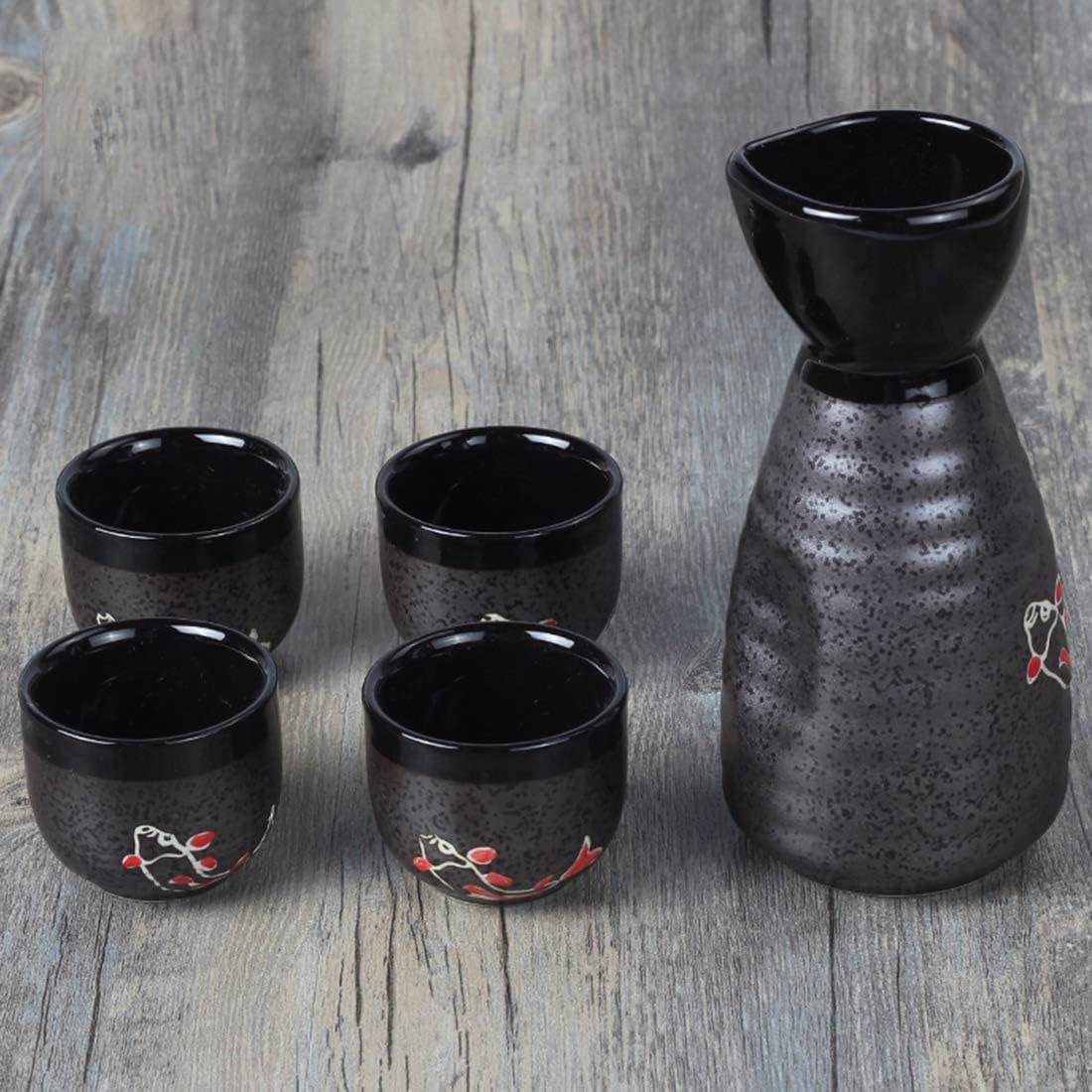 Lot de 5 tasses à saké japonaises en porcelaine peinte à la main