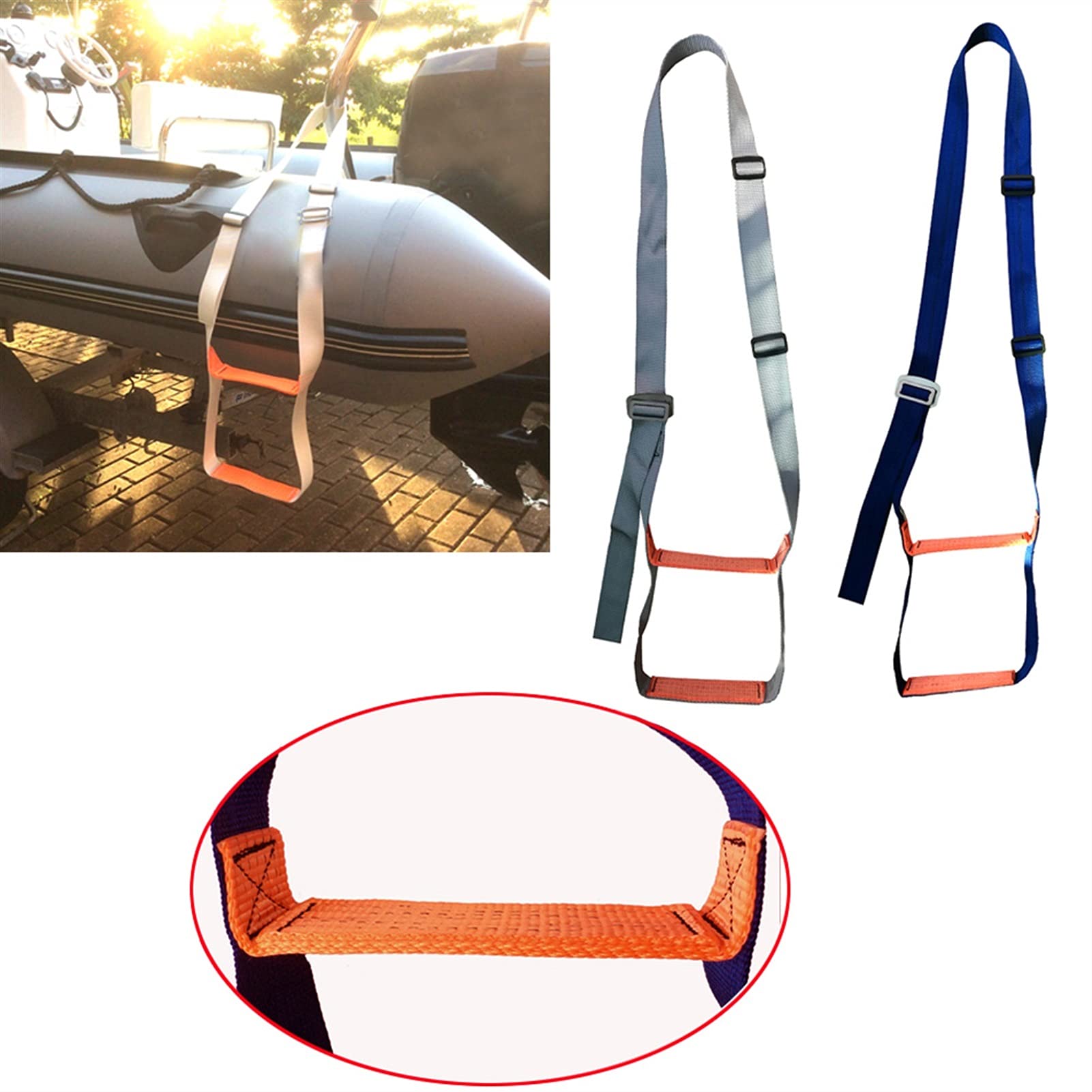 Accesorios de Kayak Barco Inflable Dinghy 2 Paso Paso DE Paso DE Paso DE Agua SKI Wake Tape Speed LADCER Cubierta de Kayak (Color : Blue)