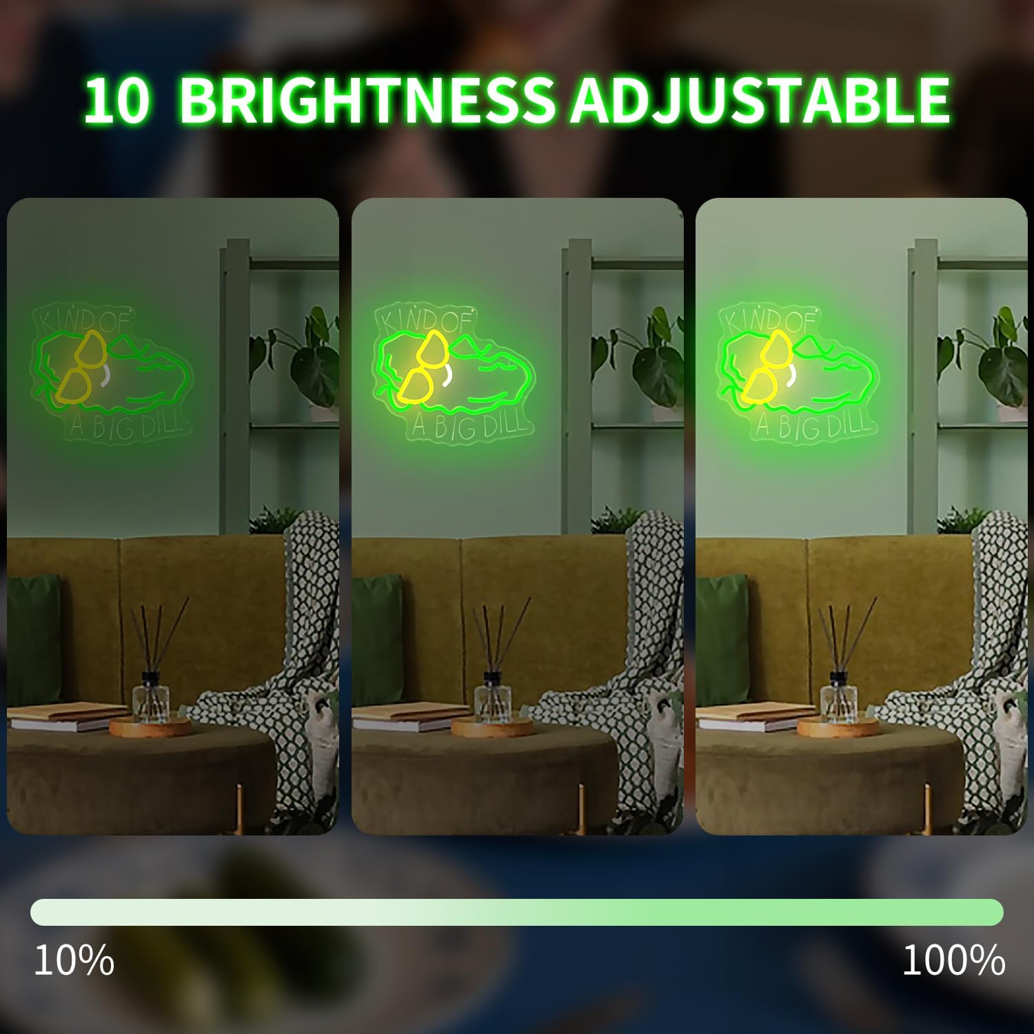 Dill Pickle Neon Sign Funny Pickle Led Sign Dimmable Pickles Gifts Led Wall Decor Kind Of A Big Dill Neon Lights Gag Cucumber Neon Wall Art for Home Kitchen