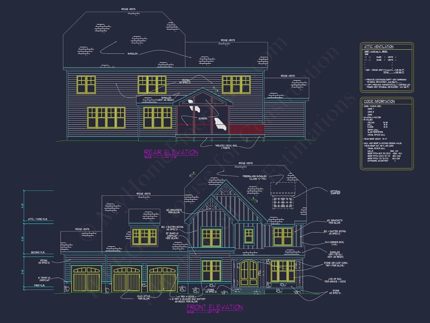 15-1408 HOUSE PLAN - Traditional Craftsman House Plan with Spacious Floor and Garage
