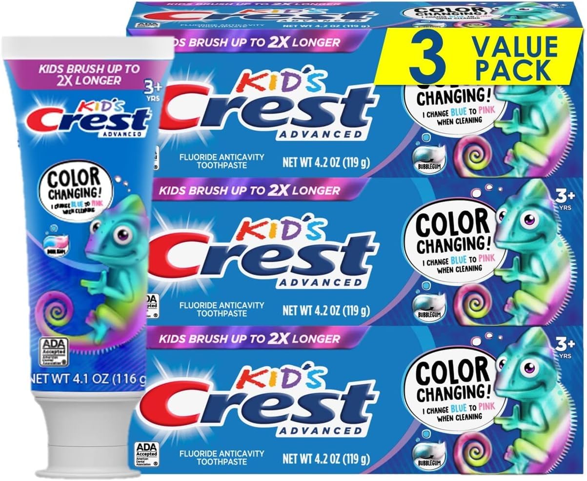 Crest Advanced Kids Toothpaste - Color Changing! -8 Crest Advanced Kids Toothpaste - Color Changing! -8
