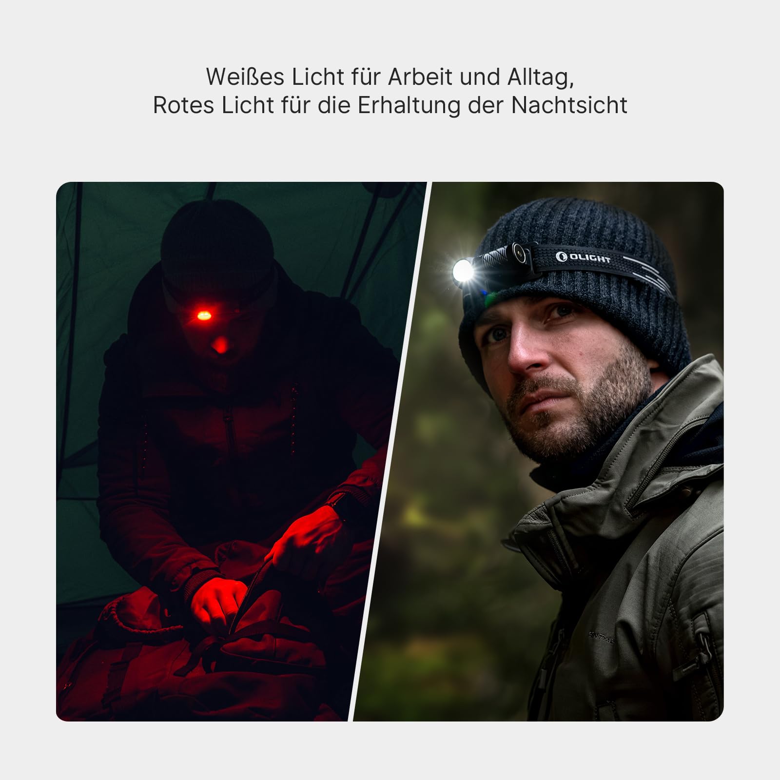 OLIGHT Perun 3 Mini Kit LED Stirnlampe 1250 Lumen wiederaufladbare Kopflampe mit 5000 mAh Ladecase, 60 Tage Akkulaufzeit, 5 Weißlicht- & 3 Rotlicht-Modi, Ideal für Camping, Angeln, Notfall Schwarz