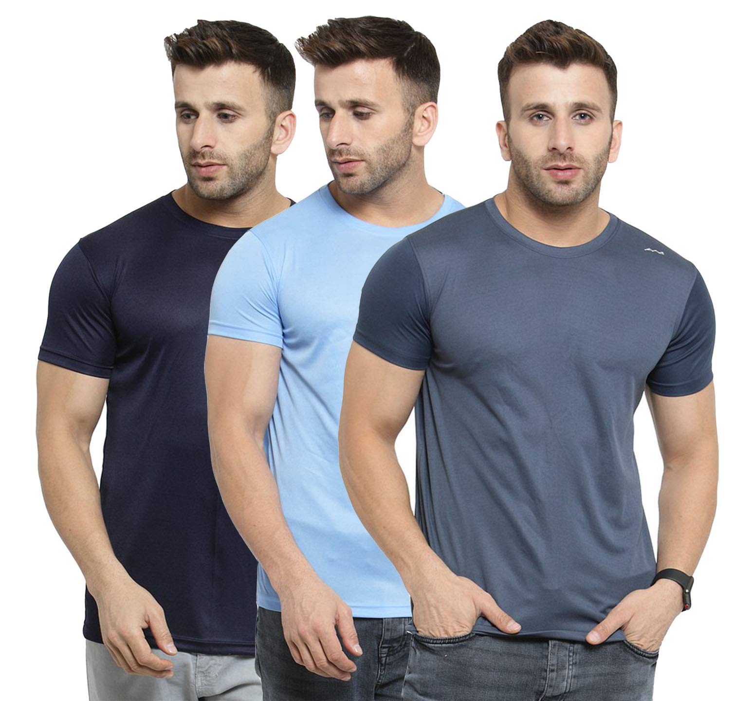 JOSH DANIELMen's Regular Fit T-Shirt (Pack of 2) (DC-BU-SBU-DGR-XL_Assorted_X-Large)