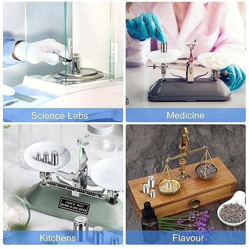 Miniatura 7 de QP Pesas de calibración, 7.05 oz OIML Clase M1 de alta precisión, pesas de gramos de acero inoxidable, acabado cromado, pesos de calibración para