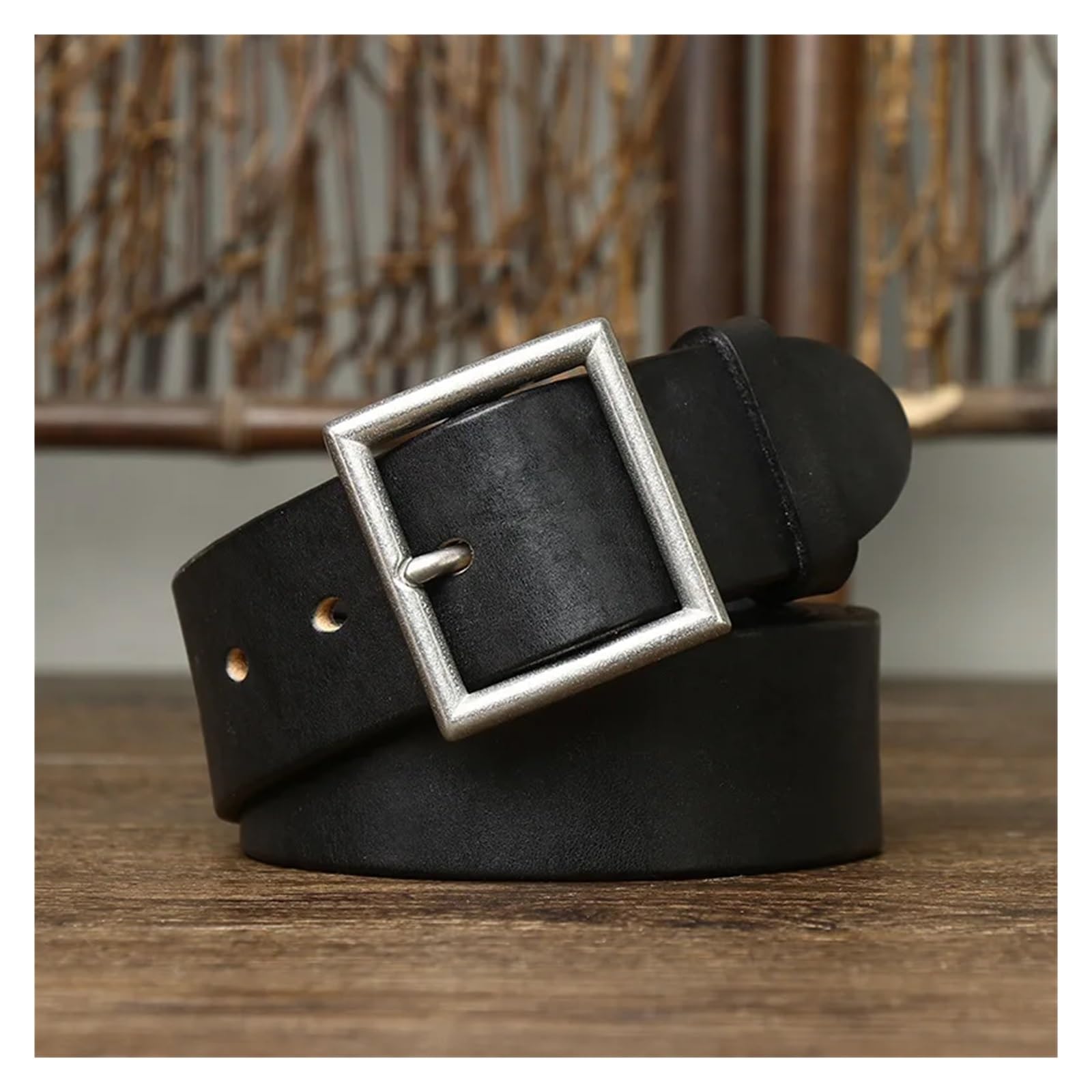 3.8CM prawdziwa skóra bydlęca luksusowy pasek męskie paski Cowskin Retro Vintage klamra ze stali nierdzewnej pasek męski