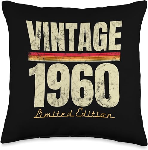 Retro Est 1960 Limited Edition Born in 1960 Gifts 64th Birthday Vintage 64 Year Old Est 1960 LimitedEdition - Almohada de 16 x 16 pulgadas, Retro Est 1960 Limited Edition Born in 1960 Gifts 64th Birthday Vintage 64 Year Old Est 1960 LimitedEdition - Almohada de 16 x 16 pulgadas,