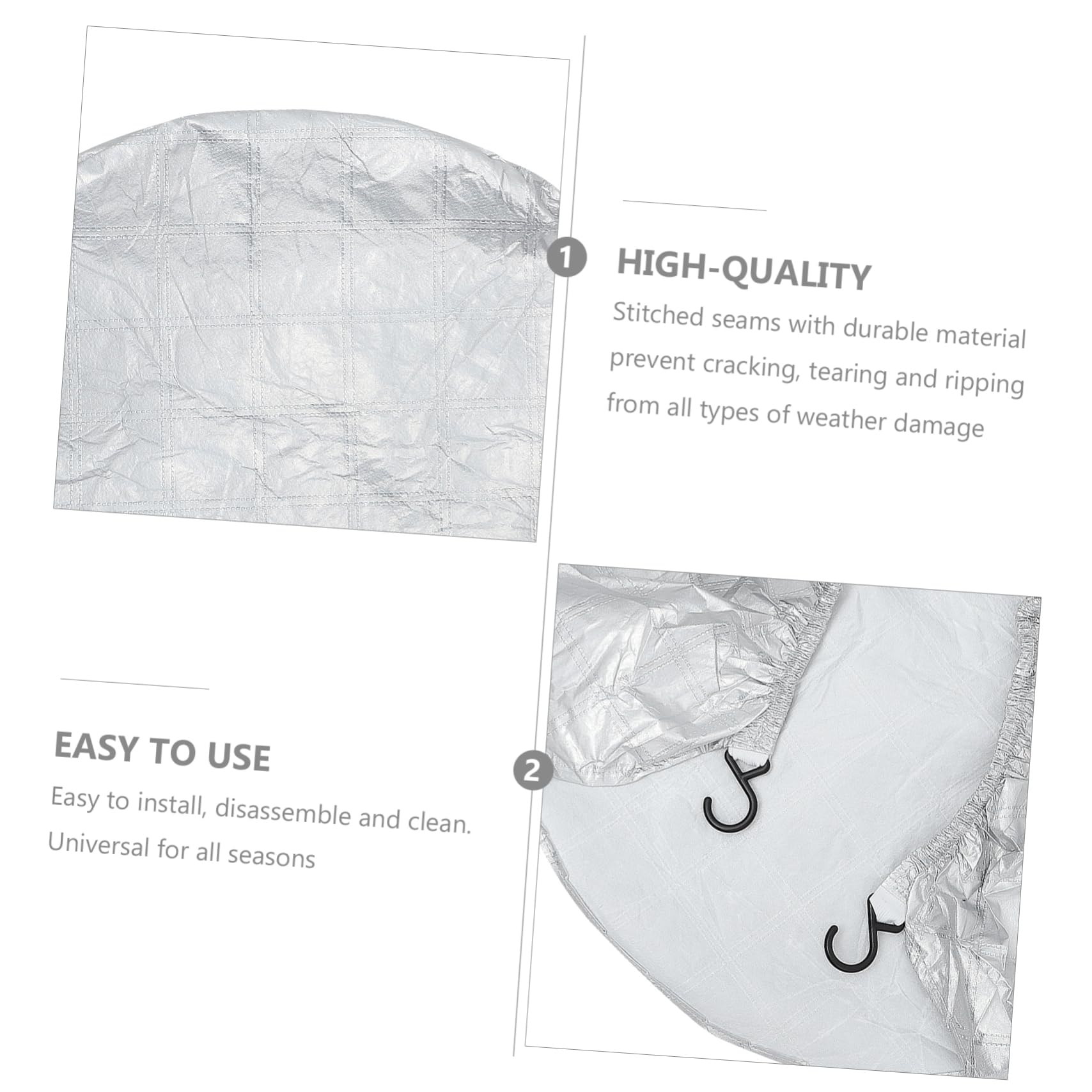 SOLUSTRE Cubierta Protectora para Neumáticos de Remolque, 4 Piezas, Aleación de Aluminio y Algodón, Plata, Fácil de Limpiar, Estaciones