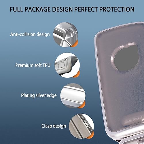 Miniatura 10 de TANGSEN Funda para llavero inteligente transparente de poliuretano termoplástico blanco esmerilado, color plateado, compatible con Volvo S60 S80 V40