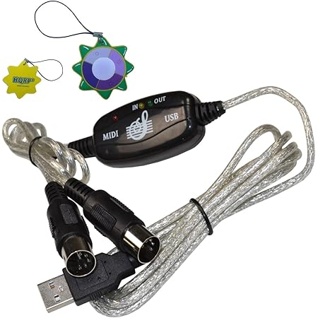 HQRP USB in-Out MIDI Interface Cable Converter PC to Music Keyboard Adapter Cord for Alesis Vortex USB/MIDI Keytar Controller with Accelerometer Plus Sun Meter