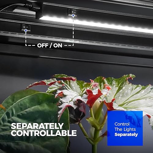 Miniatura 118 de Barrina Luces de cultivo para plantas de interior, espectro completo, 4 pies 160 W (8 x 20 W), tira de luz LED de cultivo para inicio de semillas