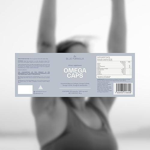 Miniatura 7 de Suplemento Omega 3  732 mg de colágeno marino hidrolizado  Los mejores ácidos grasos esenciales  Fórmula premium  Apoya la salud del corazón  90