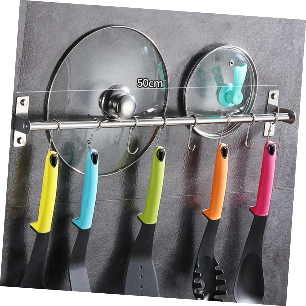 Luxshiny Stainless Steel Kitchen Hooks Wall Mount Storage Rack Easy Install Hanger Connector Hooks for Wardrobe Kitchen Cookware