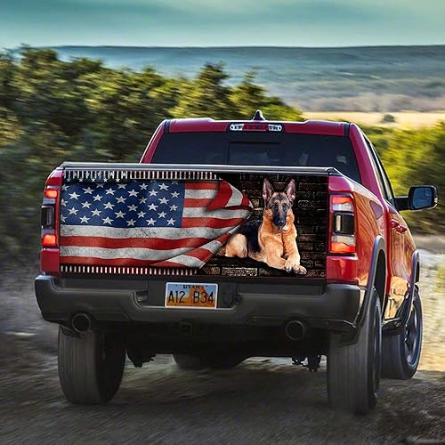 Miniatura 3 de FLAGWIX Calcomanías para camionetas, calcomanías para puerta trasera de camión de pastor alemán QNK557TD, 66 x 26 pulgadas, calcomanías gráficas