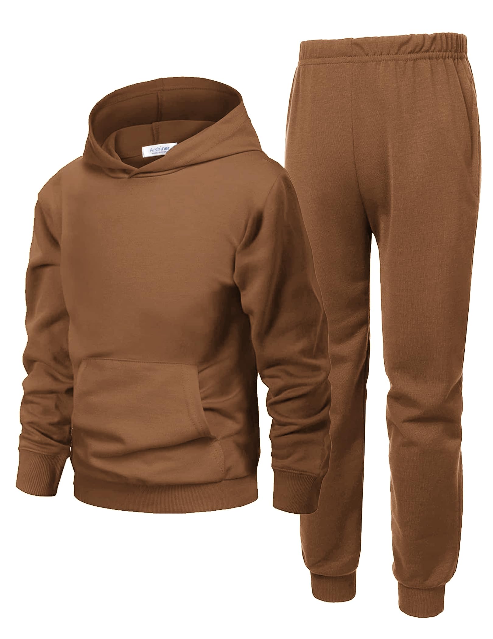 Arshiner Boys Athletic Sweatsuit Pullover Hoodie Sweatshirt and Joggers Set