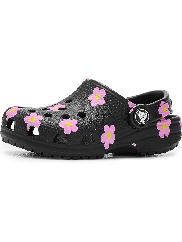Black Crocs Classic Clogs with Patterns and Graphics (Toddler/Little Kid/Big Kid)